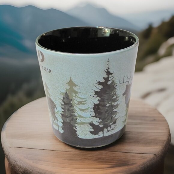 Mossy Oak Deer ceramic coffee mug cup 16 oz 4" buck woods blue teal - Picture 2 of 6